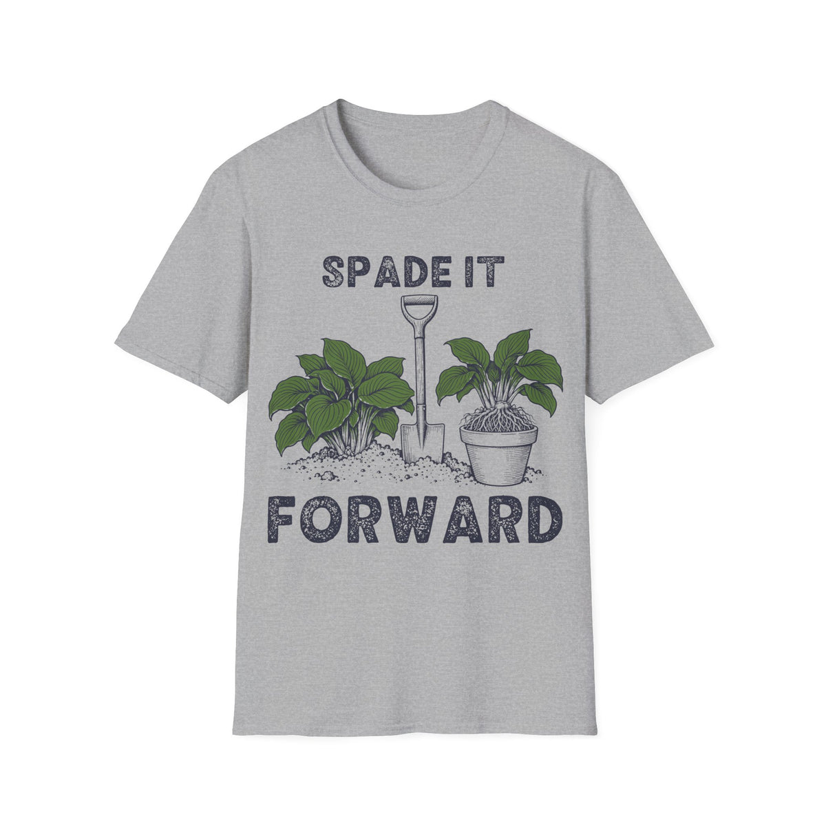 Spade It Forward T-Shirt in Sport Grey