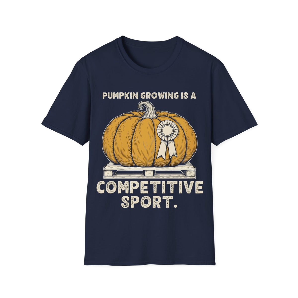Pumpkin Growing Is a Competitive Sport T-Shirt in Navy